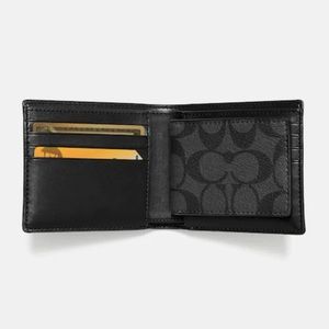 Coach Compact ID Wallet in Signature Canvas